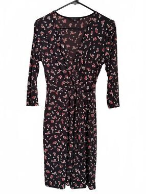 Hail3y:23 Dress Size Medium Black Floral Wrap Inspired City Chic Cottagecore